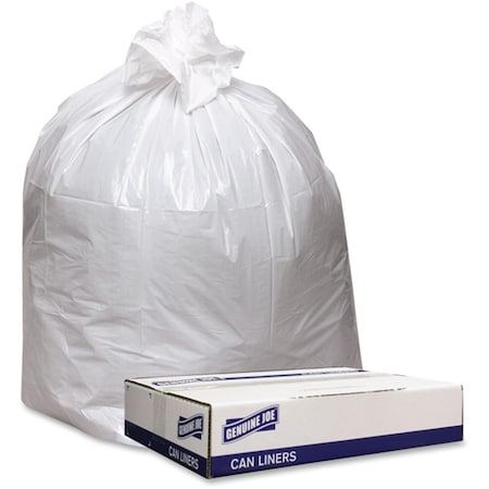 Genuine Joe Trash Can Liners - White, 100PK GE465062